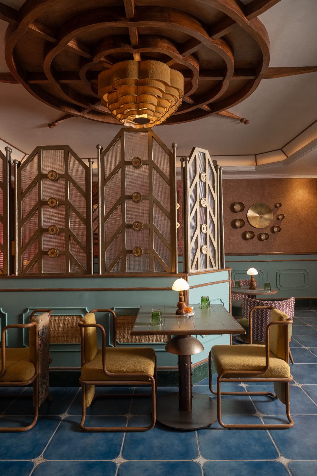 Goonj interior — curved seating and warm ambiance